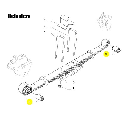 PAR BUJE BALLESTA DELANTERA Y TRASERA IVECO VERTIS 90V16