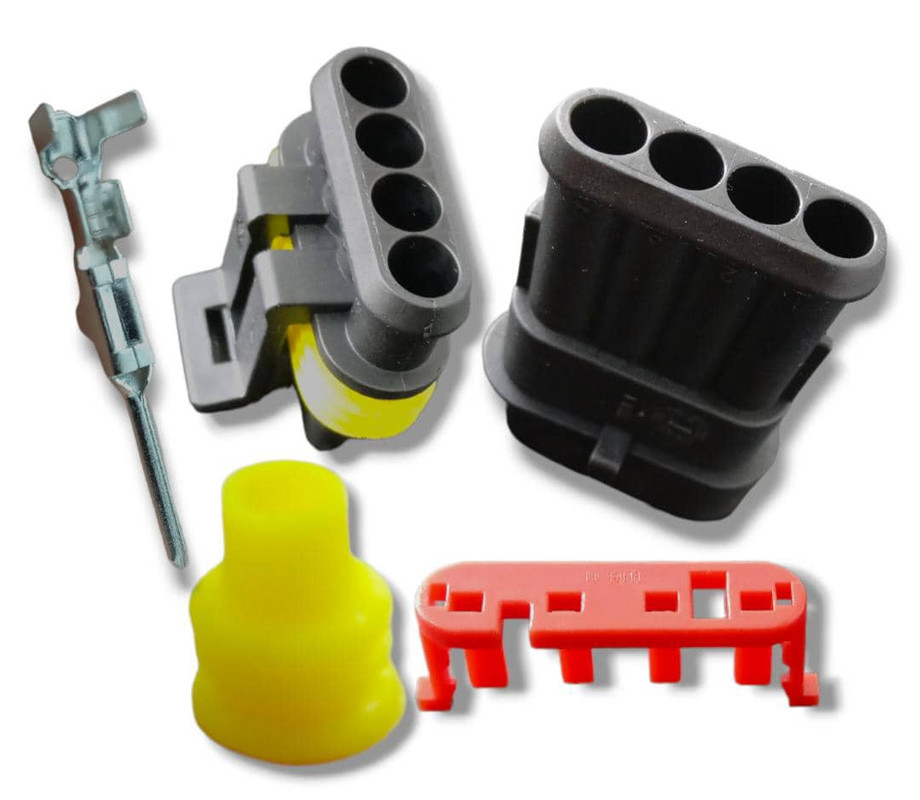 CONECTOR PLASTICO PARA CABLE LUCES 4 PINES IVECO