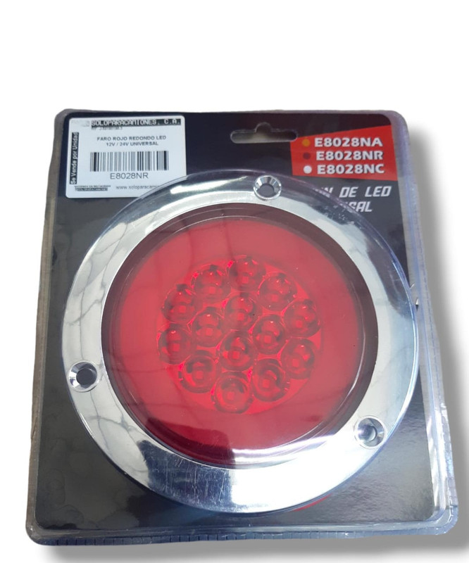 FARO ROJO REDONDO LED 12V / 24V UNIVERSAL