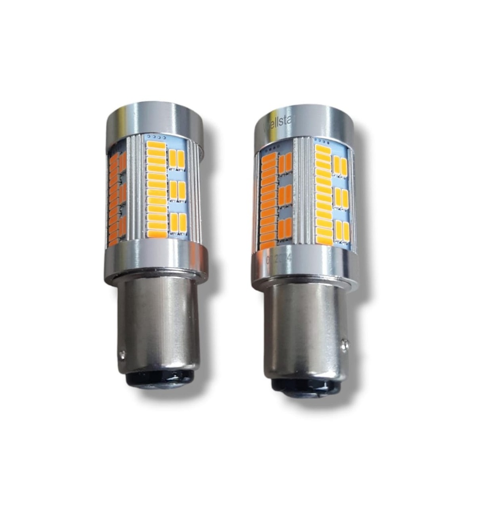 PAR BOMBILLO DOS CONTACTO GRANDE LED 1157 NARANJA