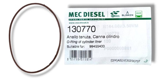 [130770] SELLO CAMISA CILINDRO O-RING 145x152x3,53mm IVECO STRALIS / TRAKKER 99455400 lleva 6