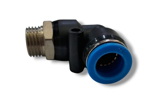 [PL12MM-16MMPTL] CONEXION UNION RAPIDA CODO MANGUERA 12mm. MACHO 16mm. x 1.5mm.